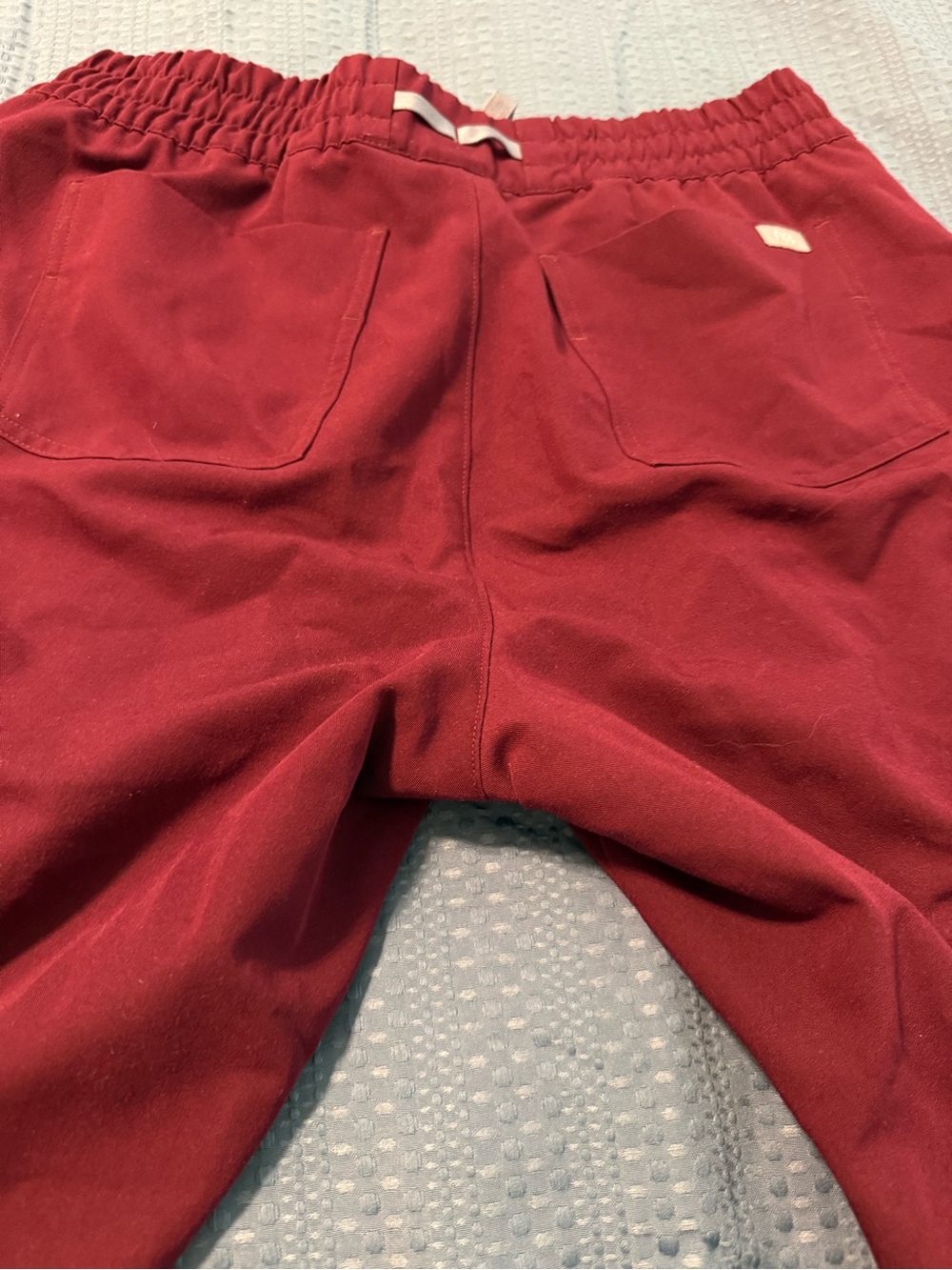 Figs Women's Track Joggers in Deep Red with Drawstring - Picture 6 of 9